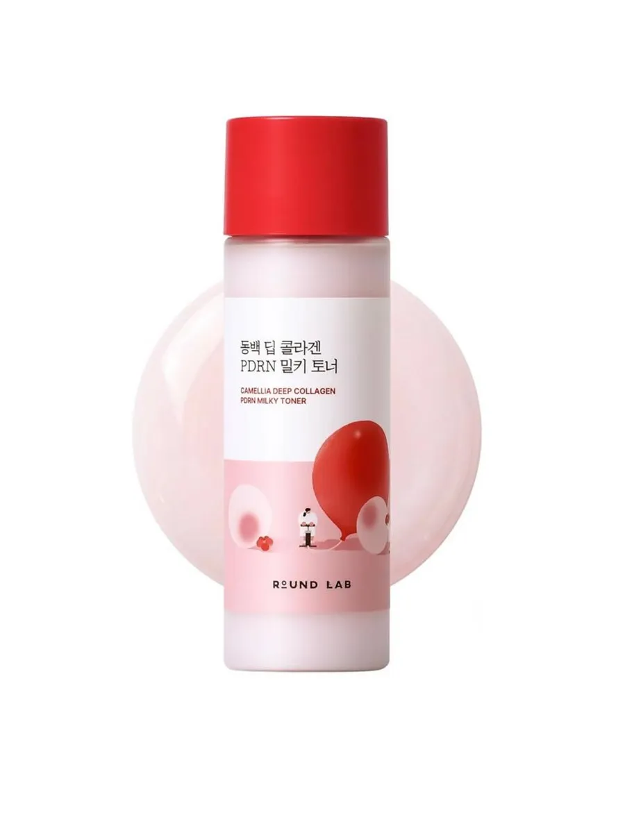 Молочный тонер с ПДРН и камелией Round Lab Camellia Deep Collagen PDRN Milky Toner