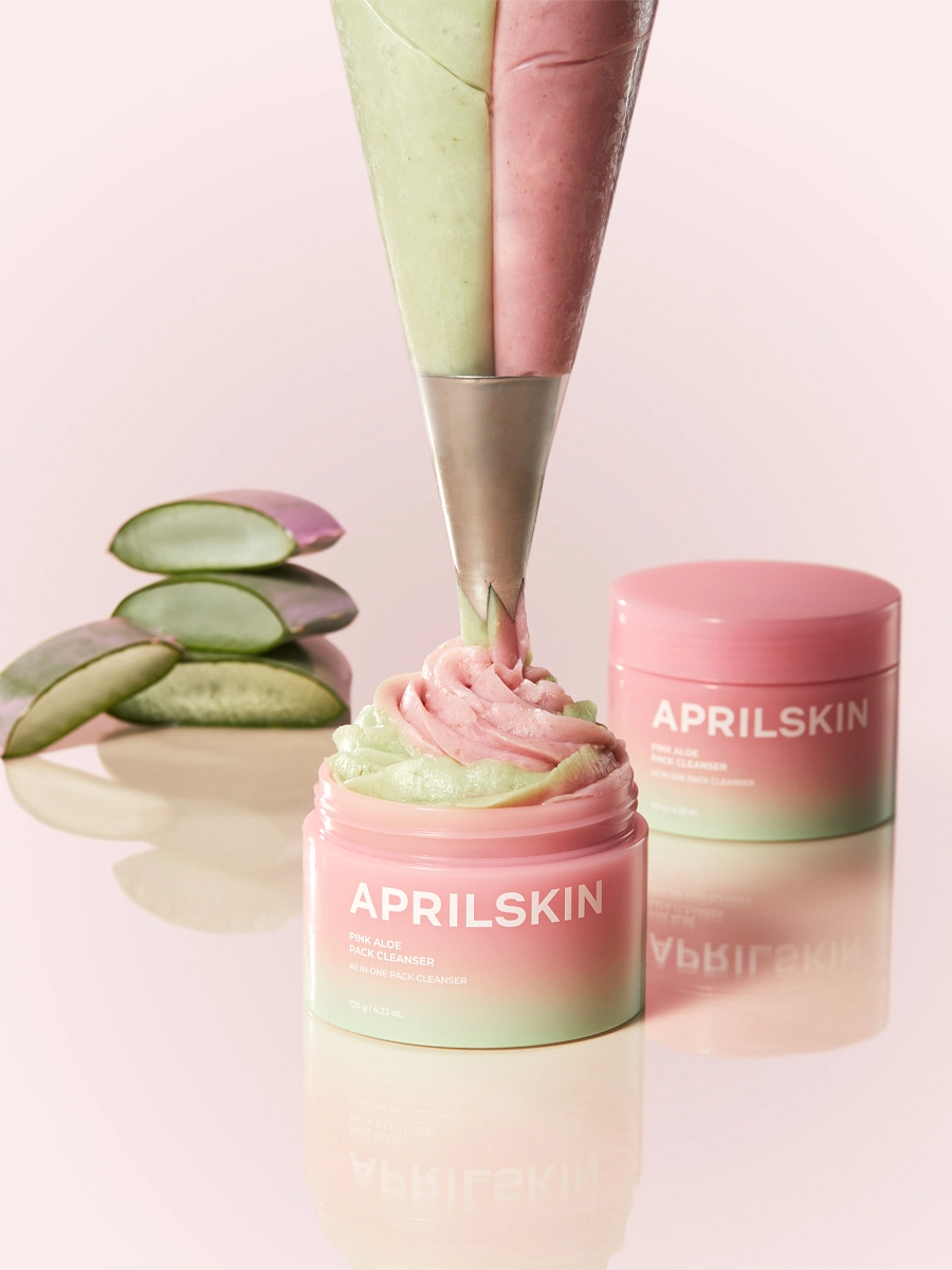 APRILSKIN Двухфазное средство: очищающий бальзам и пенка c розовым алоэ Pink Aloe Pack Cleanser