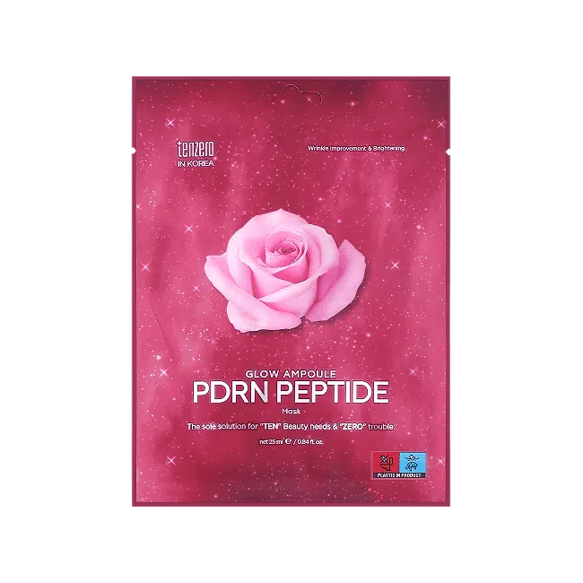 Tenzero  Тканевая маска с PDRN, пептидами и экстрактом розы Glow Ampoule PDRN Peptide Mask