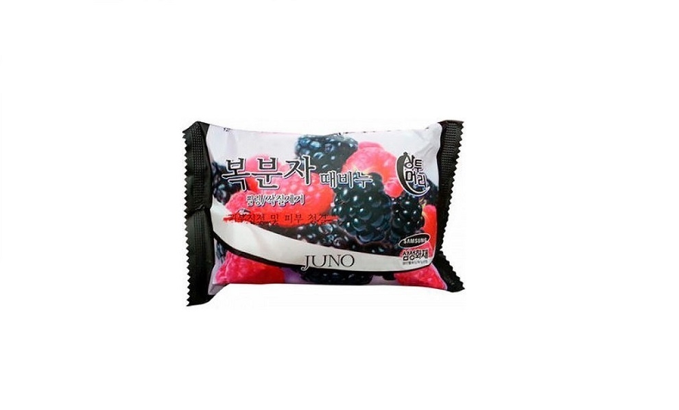 Juno Косметическое мыло с экстрактом малины, Sangtumeori Peeling Soap Rubus Coreanus