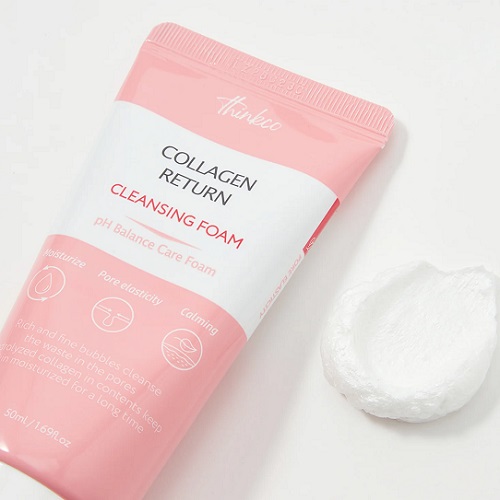 Пенка для умывания с коллагеном  Thinkco Collagen return cleansing foam