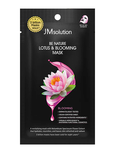 JM SOLUTION BE NATURE LOTUS & BLOOMING MASK Тканевая маска с экстрактом лотоса