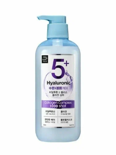 Шампунь для увлажнения и объема волос MISE EN SCENE HYALURONIC 5 PLUS COLLAGEN SHAMPOO.