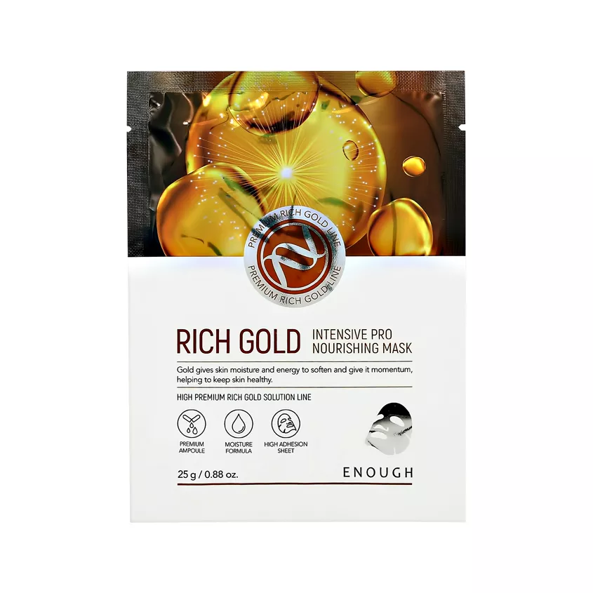 Enough Rich Gold Intensive Pro Nourishing Mask Тканевая маска для лица питательная с золотом