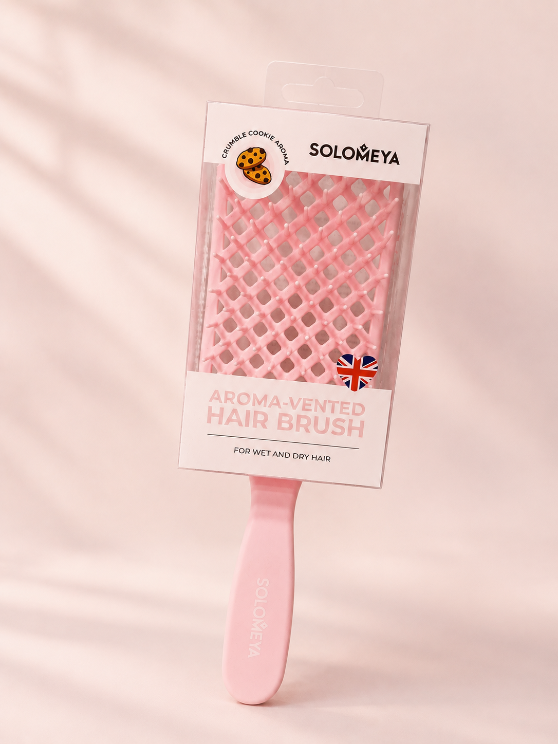 Solomeya Арома-расческа вентилируемая Крамбл кукис Aroma-vented hair brush, Crumble cookie