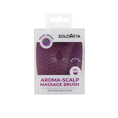 Щетка массажная для мытья головы и волос АРОМАТ ВИНОГРАД SOLOMEYA Aroma-Scalp Massage Brush Grape