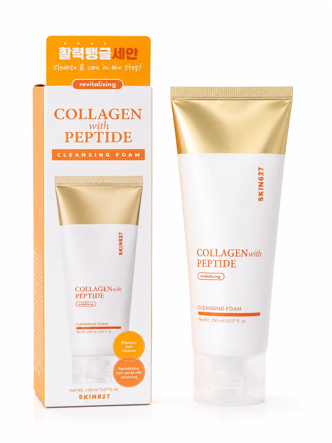 SKIN627 Пенка для умывания с коллагеном и пептидами Collagen With Peptide Revitalizing Cleansing
