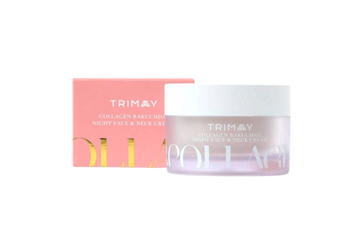 Ночной крем для лица и шеи с бакучиолом Trimay Collagen Bakuchiol Night Face & Neck Cream