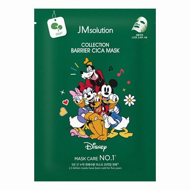 JMsolution Маска тканевая успокаивающая с экстрактом центеллы  Disney Сollection Barrier Сica Mask