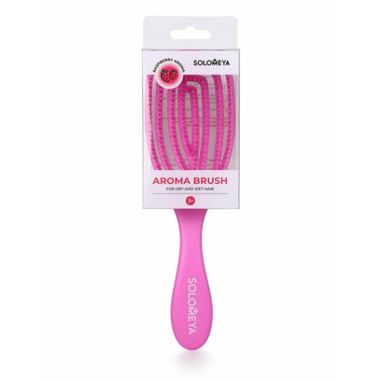 Массажная расчёска с ароматом малины Solomeya Wet Detangler Brush Oval Raspberry