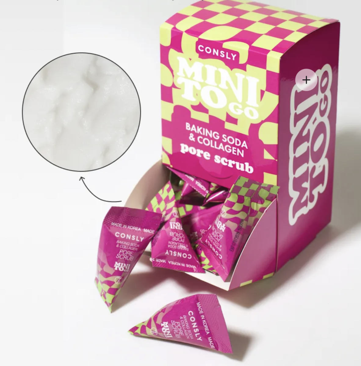 Consly Мягкий скраб для лица с содой и коллагеном (пирамидка), Mini To Go Baking Soda & Collagen Pore Scrub