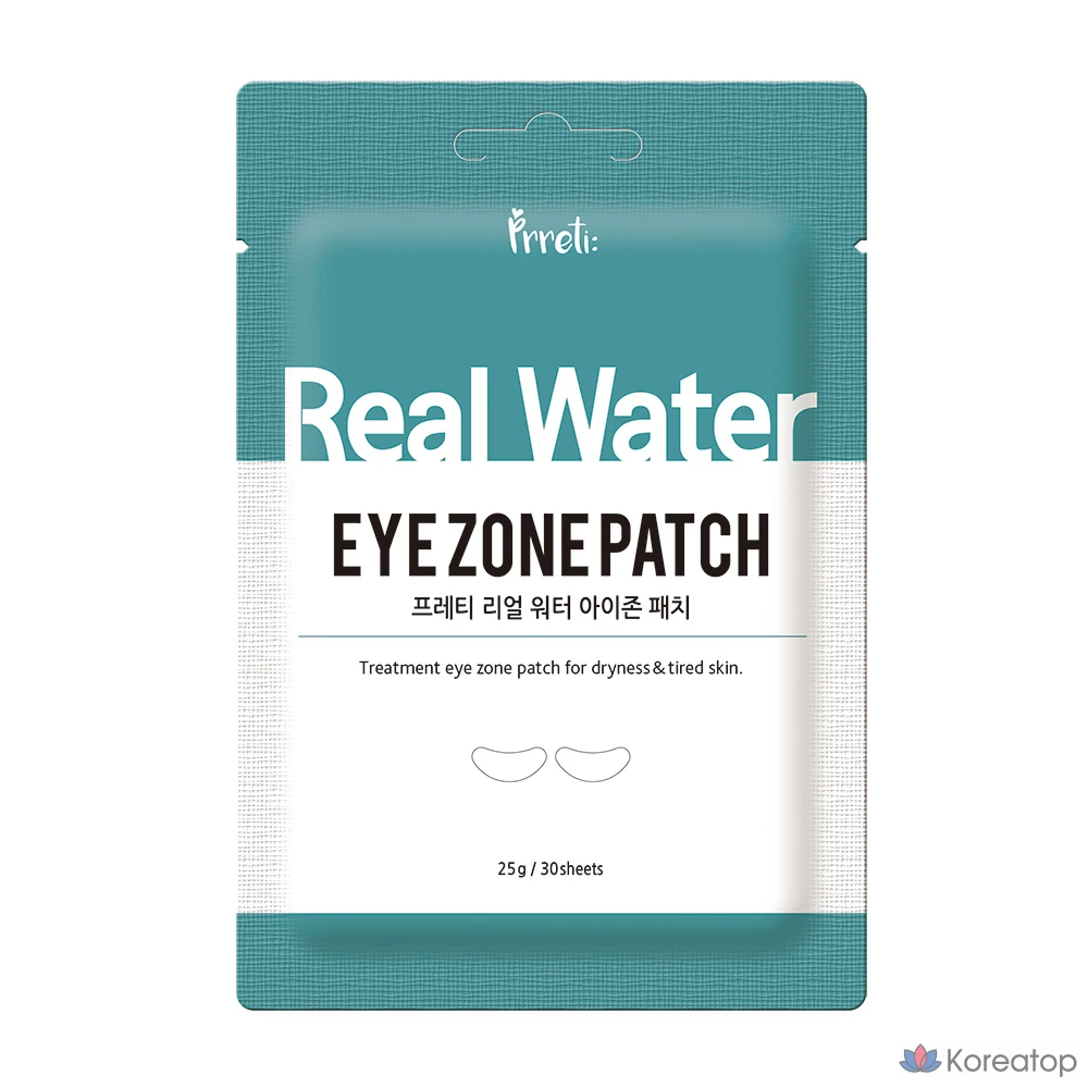Prreti Увлажняющие тканевые патчи для кожи вокруг глаз с ледниковой водой Eye Zone Patch Real Water (30 шт)