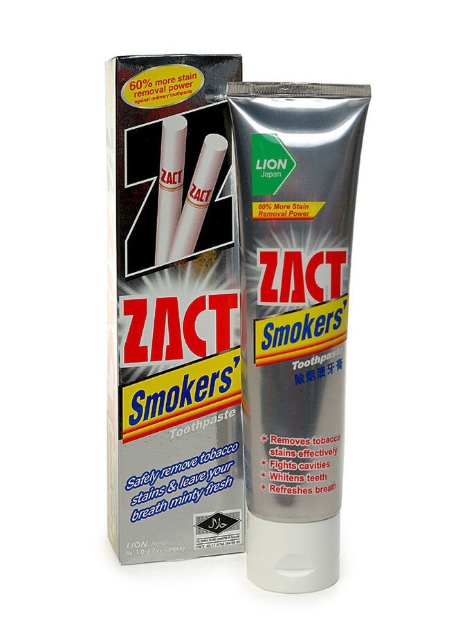LION «Zact» Зубная паста 150гр для курящих (Smokers) Таиланд.