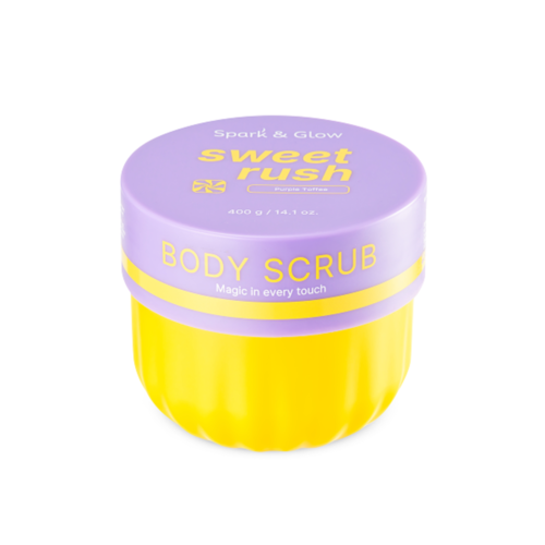 Spark’&Glow Скраб для тела с ароматом соленой карамели — Body scrub purple toffee scent, 400г