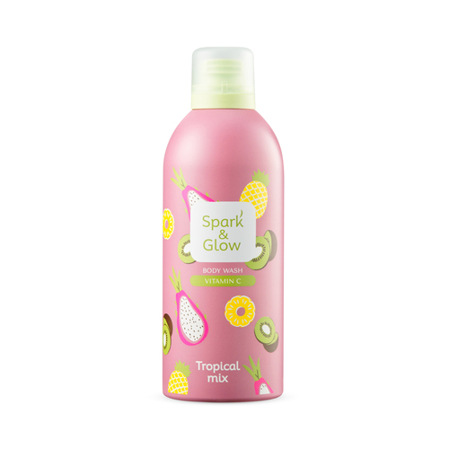 Spark'&Glow Гель-пена для душа с ароматом тропических фруктов - Tropical mix body wash, 350мл
