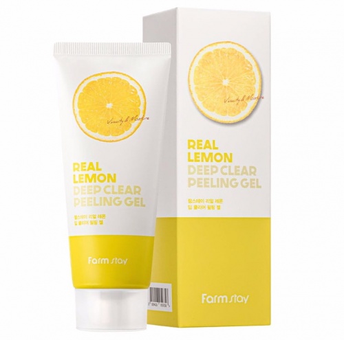 Farm Stay Отшелушивающий гель для лица с экстрактом лимона Real Lemon Deep Clear Peeling Gel