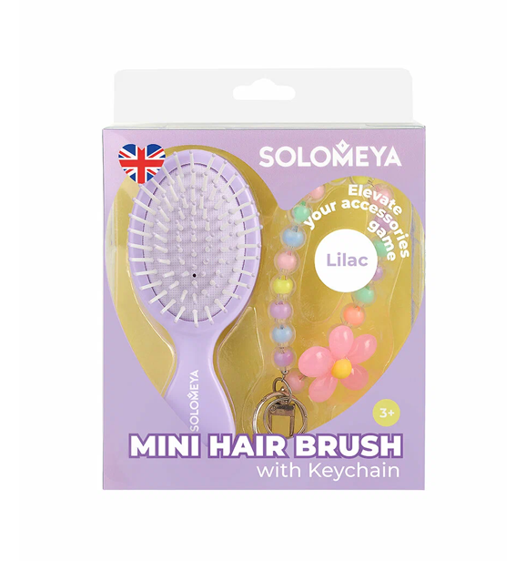 Solomeya Массажная мини-расческа  для волос с подвеской, Лиловая