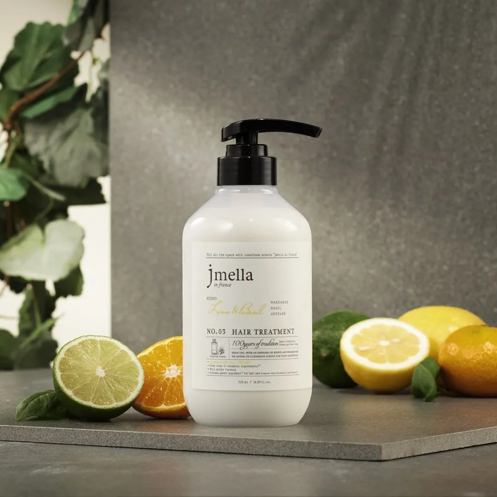 JMELLA IN FRANCE LIME & BASIL HAIR TREATMENT Парфюмированная маска-бальзам для волос "Лайм и Базилик" 500мл