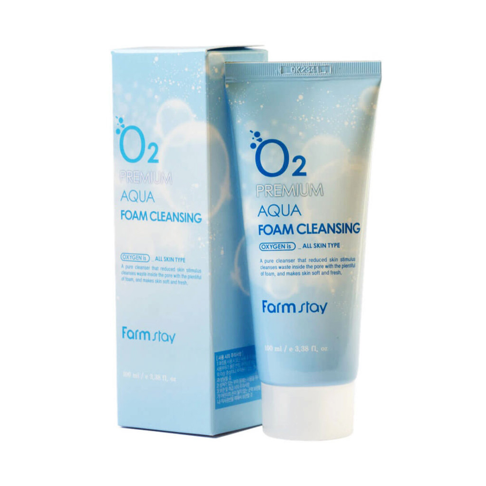 Кислородная пенка для очищения кожи FarmStay O2 Premium Aqua Foam Cleansing 100 мл