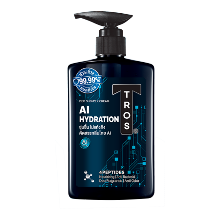 Тайский антибактериальный беcсульфатный гель для душа Tros Al Hydration для мужчин с дезодорирующим эффектом, 450 мл
