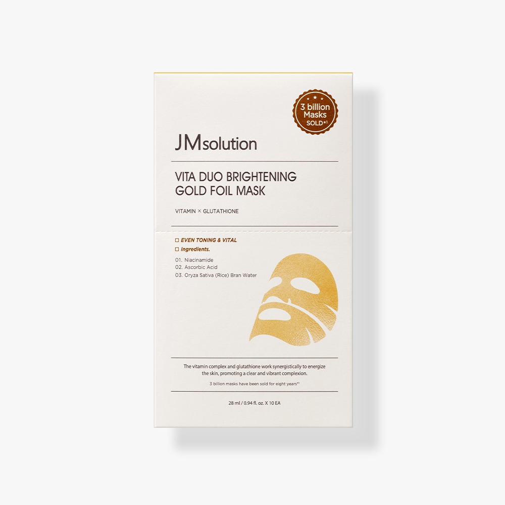 JM SOLUTION VITA DUO BRIGHTENING GOLD FOIL MASK Осветляющая тканевая маска с витамином С
