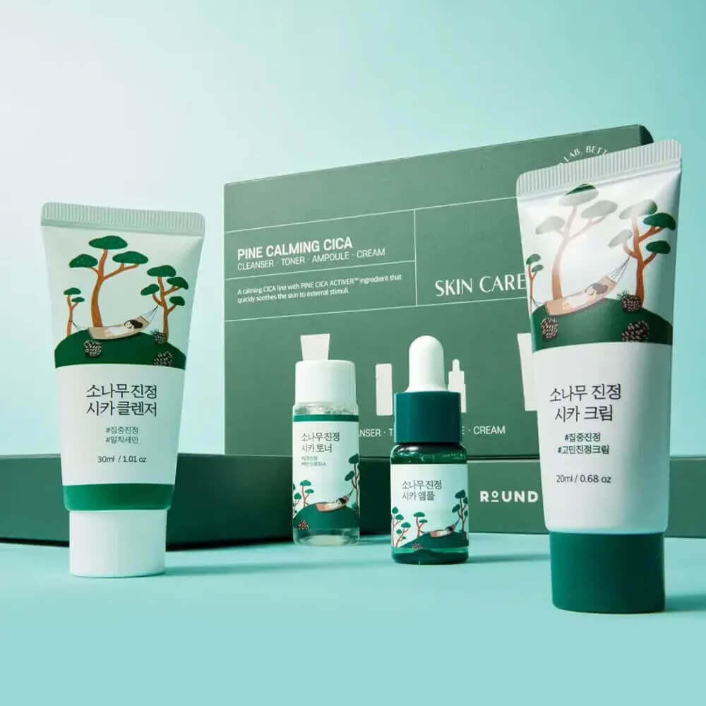 Набор миниатюр с экстрактом сосны Round Lab Travel-Friendly Mini Skincare Kit Pine Calming