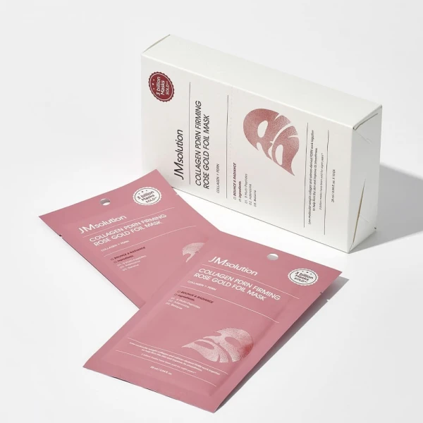 JMsolution Укрепляющая тканевая маска для лица с PDRN и коллагеном Collagen PDRN Firming Rose Gold Foil Mask