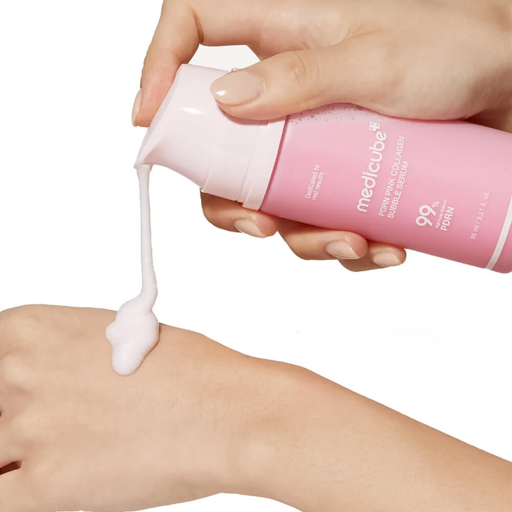Пузырьковая сыворотка с коллагеном и ПДРН medicube PDRN Pink Collagen Bubble Serum