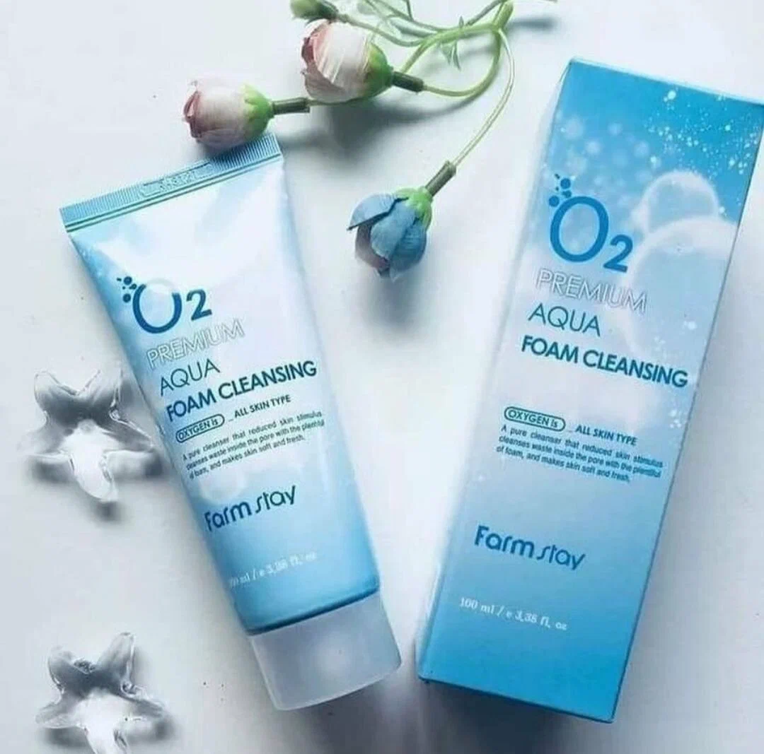 Кислородная пенка для очищения кожи FarmStay O2 Premium Aqua Foam Cleansing 100 мл