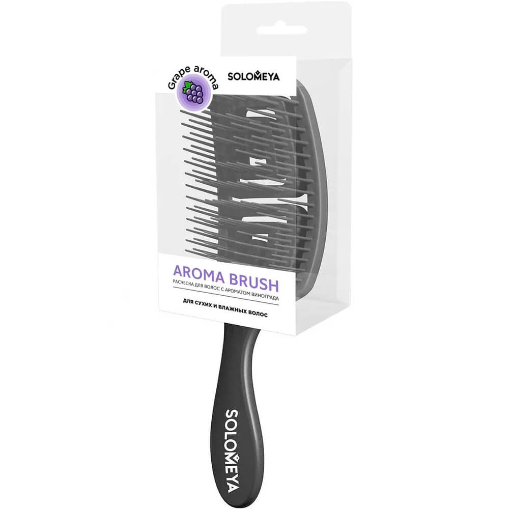 Расчёска для спутанных волос с ароматом винограда Solomeya Wet Detangler Brush Rectangular Grape