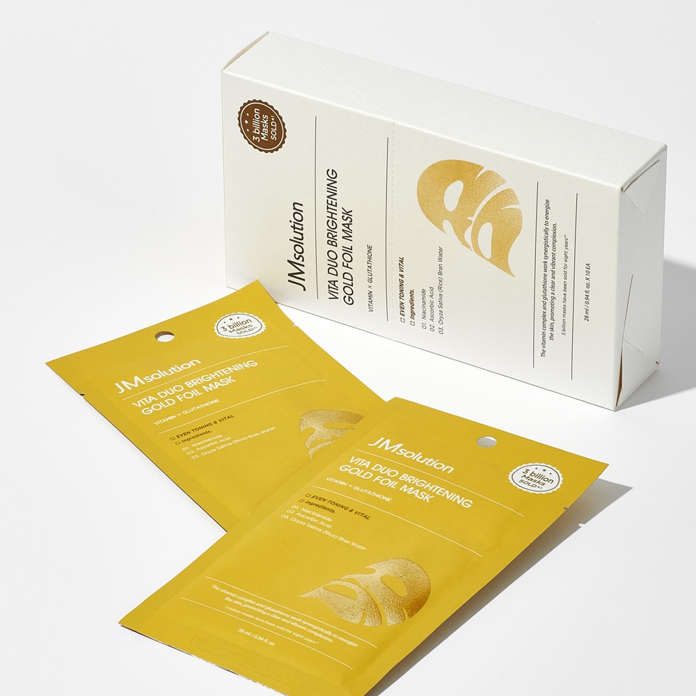 JM SOLUTION VITA DUO BRIGHTENING GOLD FOIL MASK Осветляющая тканевая маска с витамином С