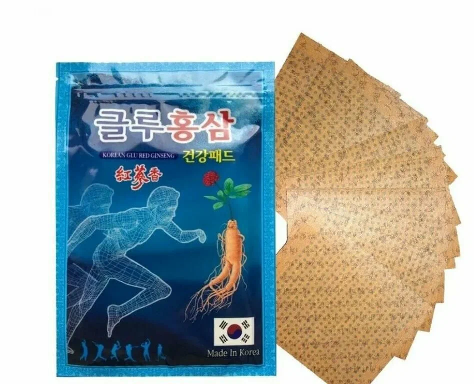Обезболивающий пластырь с глюкозамином и красным женьшенем - Korean Glu Red Ginseng